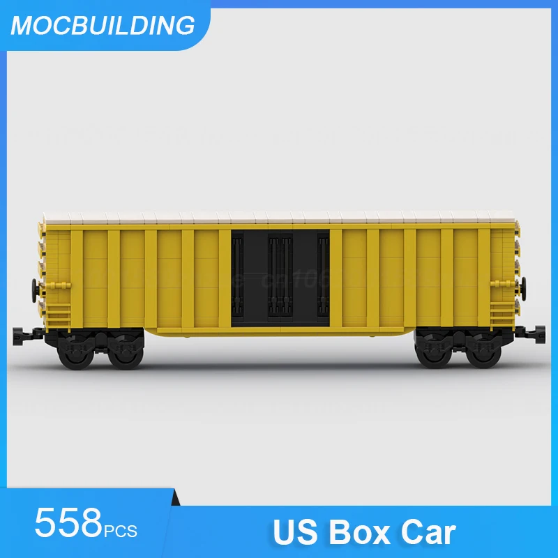 MOC Building Blocks US Box Car & Tank Car Model DIY Assemble Bricks Train Transportation Creative Collection Display Toys Gifts