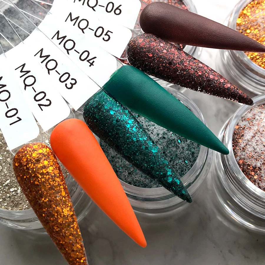 YTYIN Professionale all'ingrosso Bulk 3 in 1 Glitter Fine Blue Nude Burroso Nail Art Supplies Salon Cover Set di polvere acrilica