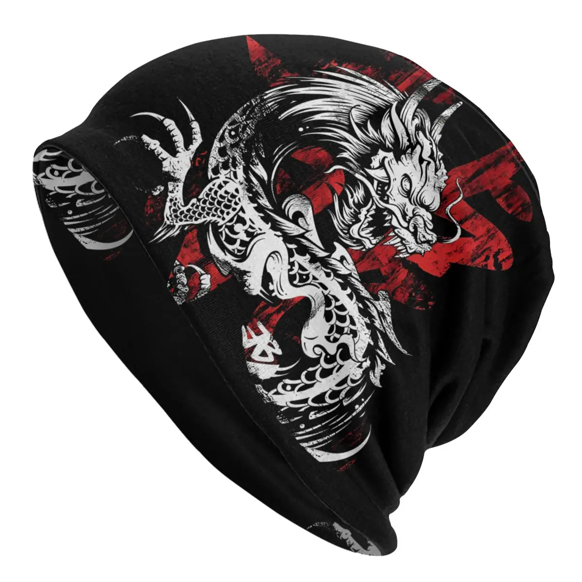 Dragon Kanji Bonnet Homme Fashion Thin Hat Japanese Dragon Art Tattoo Skullies Beanies Caps For Men Women Novelty Fabric Hats