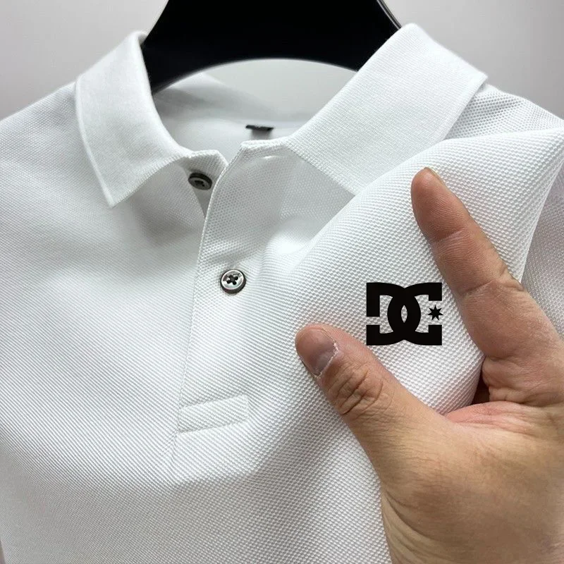 

Summer 2025 new breathable men's lapel short-sleeved POLO shirt, high-quality outdoor fashion business men's short-sleeved top
