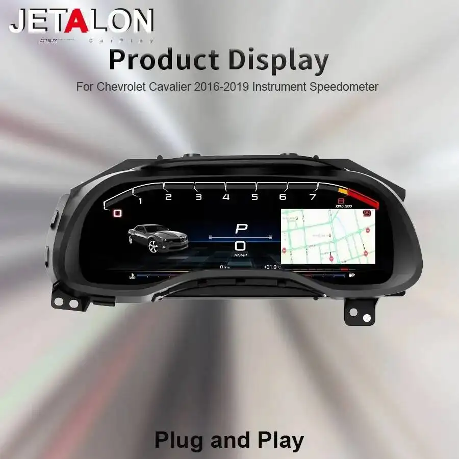 12.3inch Dashboard Cluster Panel Car LCD Instrument For Chevrolet Cavalier 2016-2019 Definition Display Carplay Smart Cluster