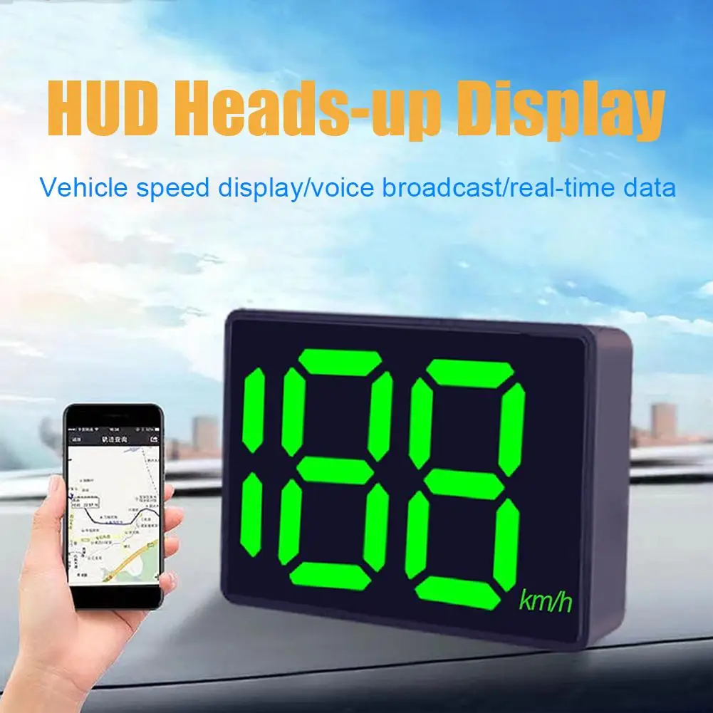 Velocímetro de carro GPS com HUD Head Up Universal Smart Gadget Play Auto e Acessórios Plug Display F2M1