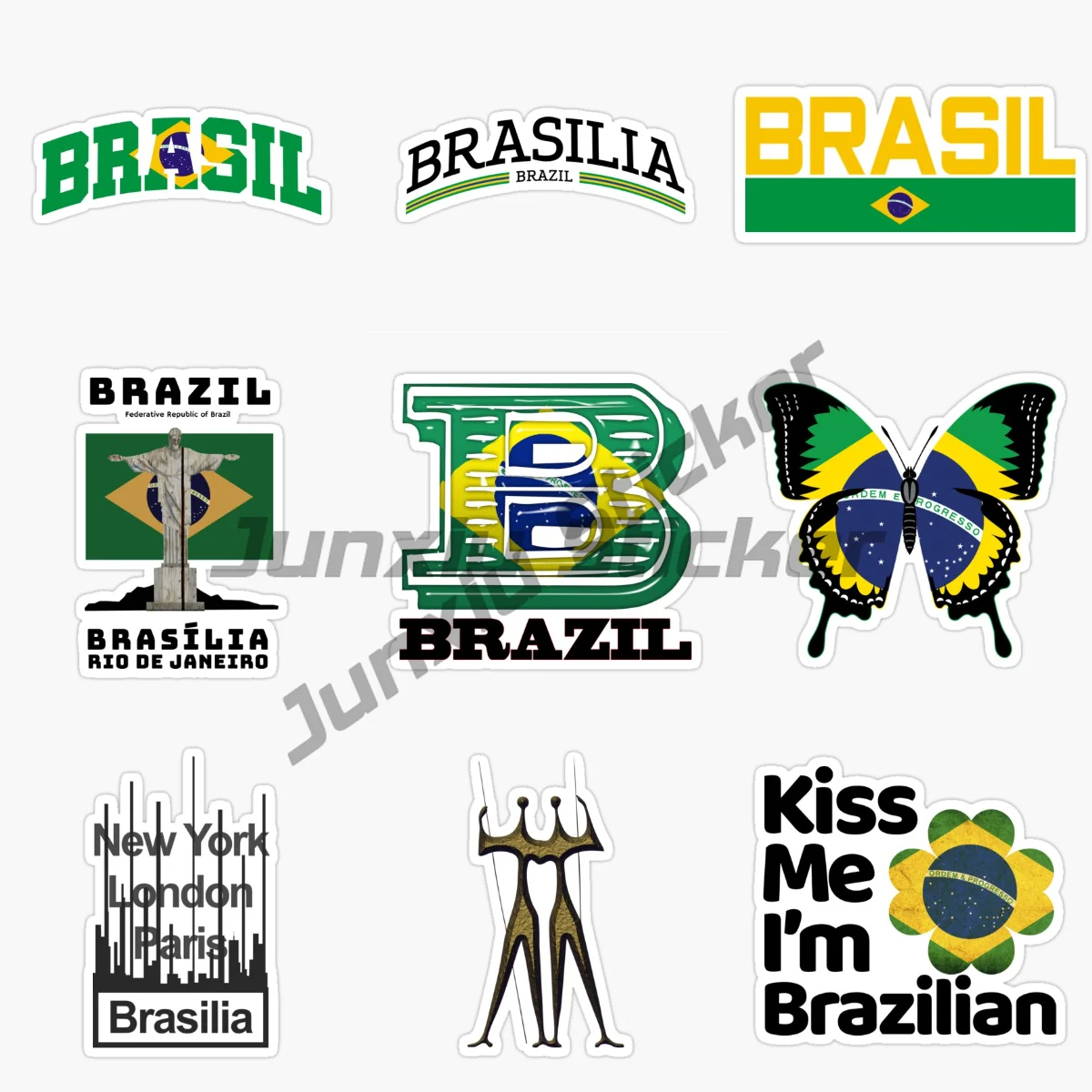 

BRAZIL BRASILIA Pattern Sticker Vinyl PVC Material Self-adhesive Decorative Waterproof Decal Car Accessories Decor