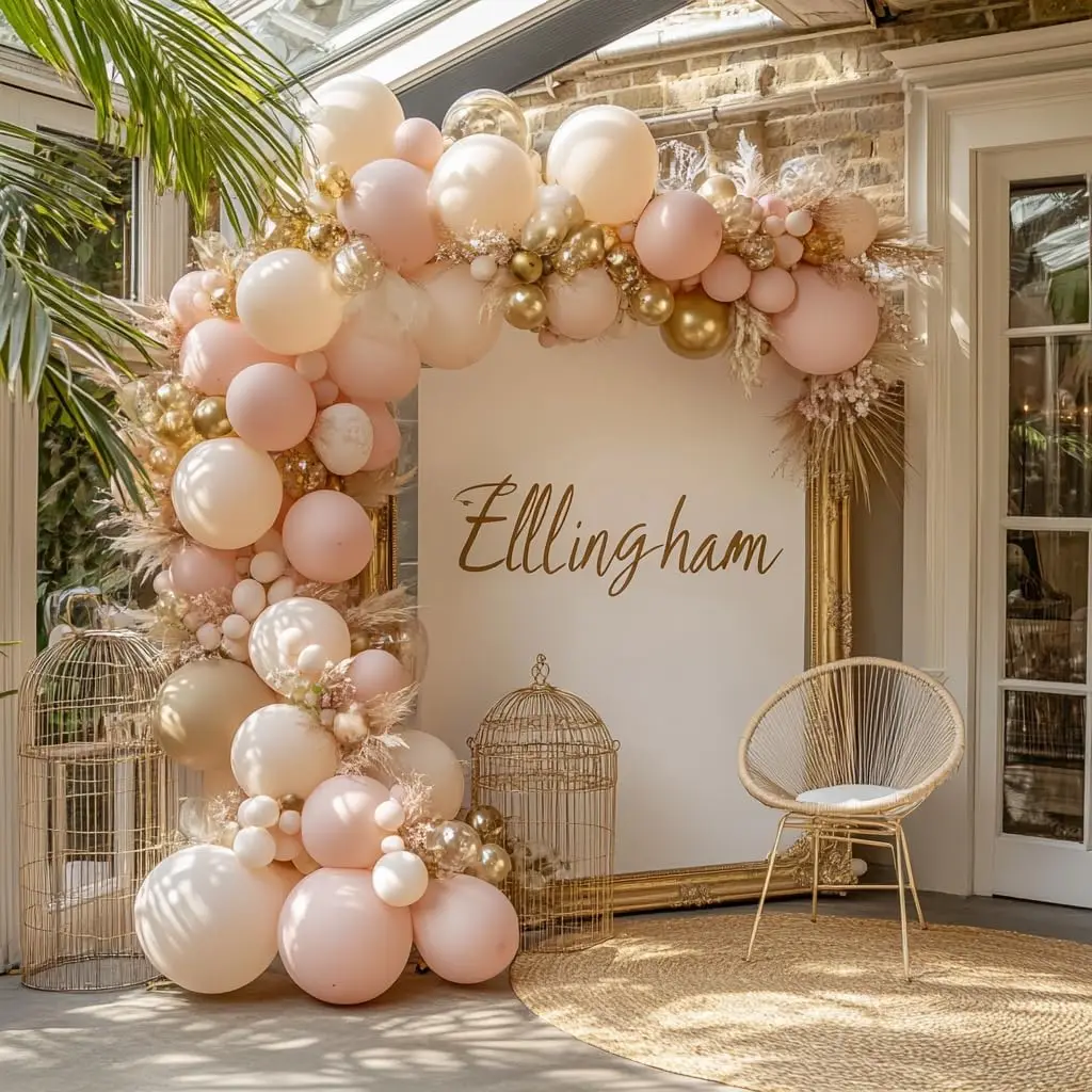 117 pçs rosa bege balão guirlanda arco kit balão de ouro guirlanda kit para meninas aniversário chá de panela do bebê decoração festa de casamento