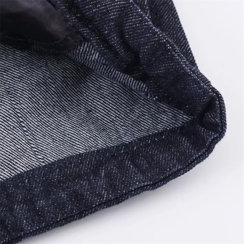 KEYANKETIAN الخريف جديد المرأة جولة الرقبة طويلة الأكمام هيم الرباط غسلها الدنيم رقيق الطيار سترة معطف المرأة #6