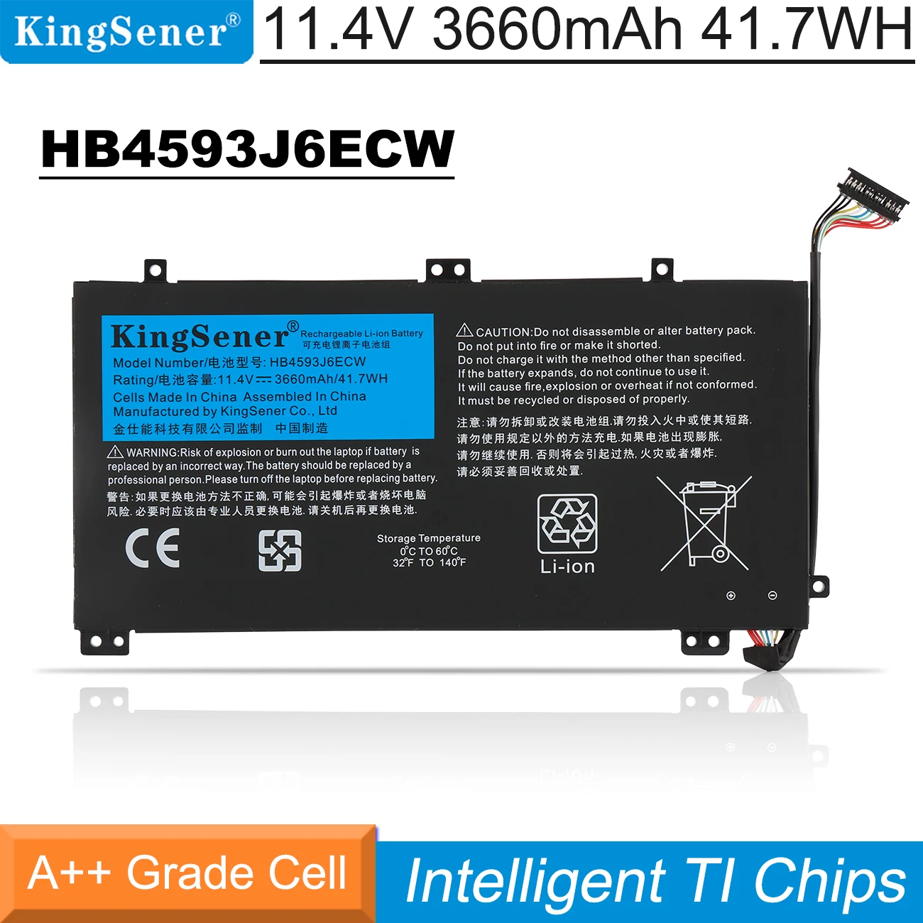 

KingSener HB4593J6ECW Battery For Huawei MateBook 13 2020 WRT-W19 WX9 W29 i7 HN-W19L W19R WRT-W09 W19L Notebook 11.4V 3660mAh