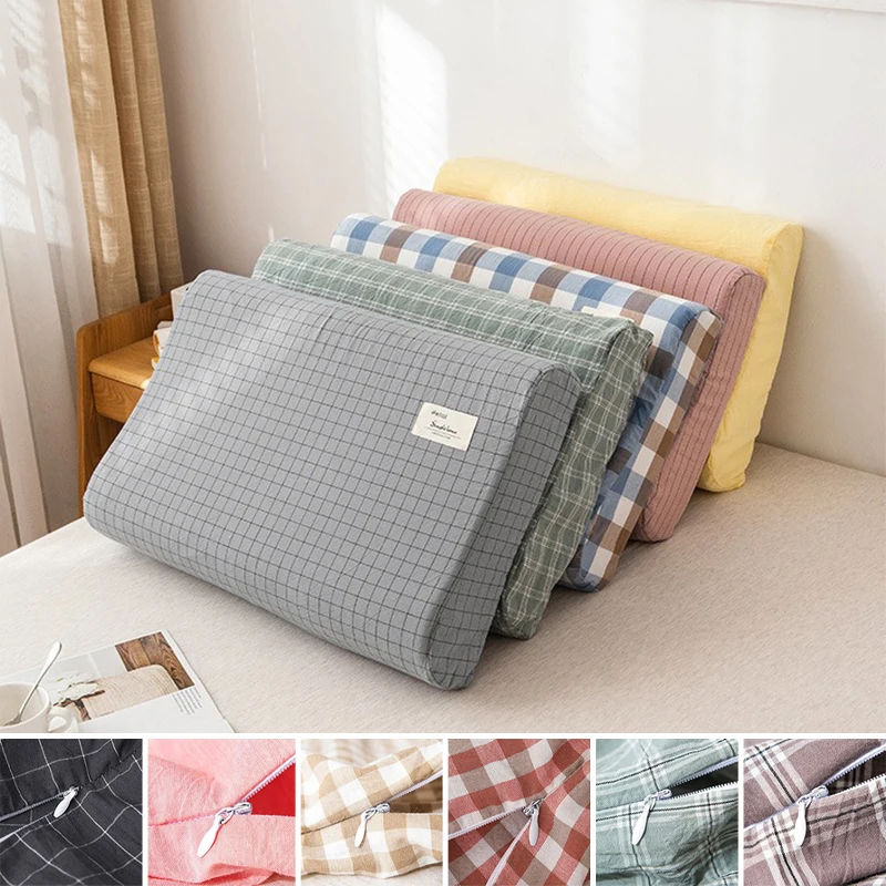 Nordic Printed Latex Pillow Pillowcase Cotton Washable Cover 30x50 40x60cm for Memory Foam Pillow Protector Adult (No filling)
