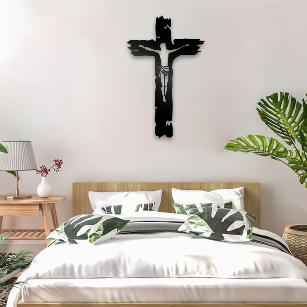 كريستيان الصليب يسوع المعادن جدار الفن تسجيل مزرعة ديكور معلق أسود انقطاع اللوحة المنزل مكتب غرفة المعيشة غرفة نوم الديكور #4