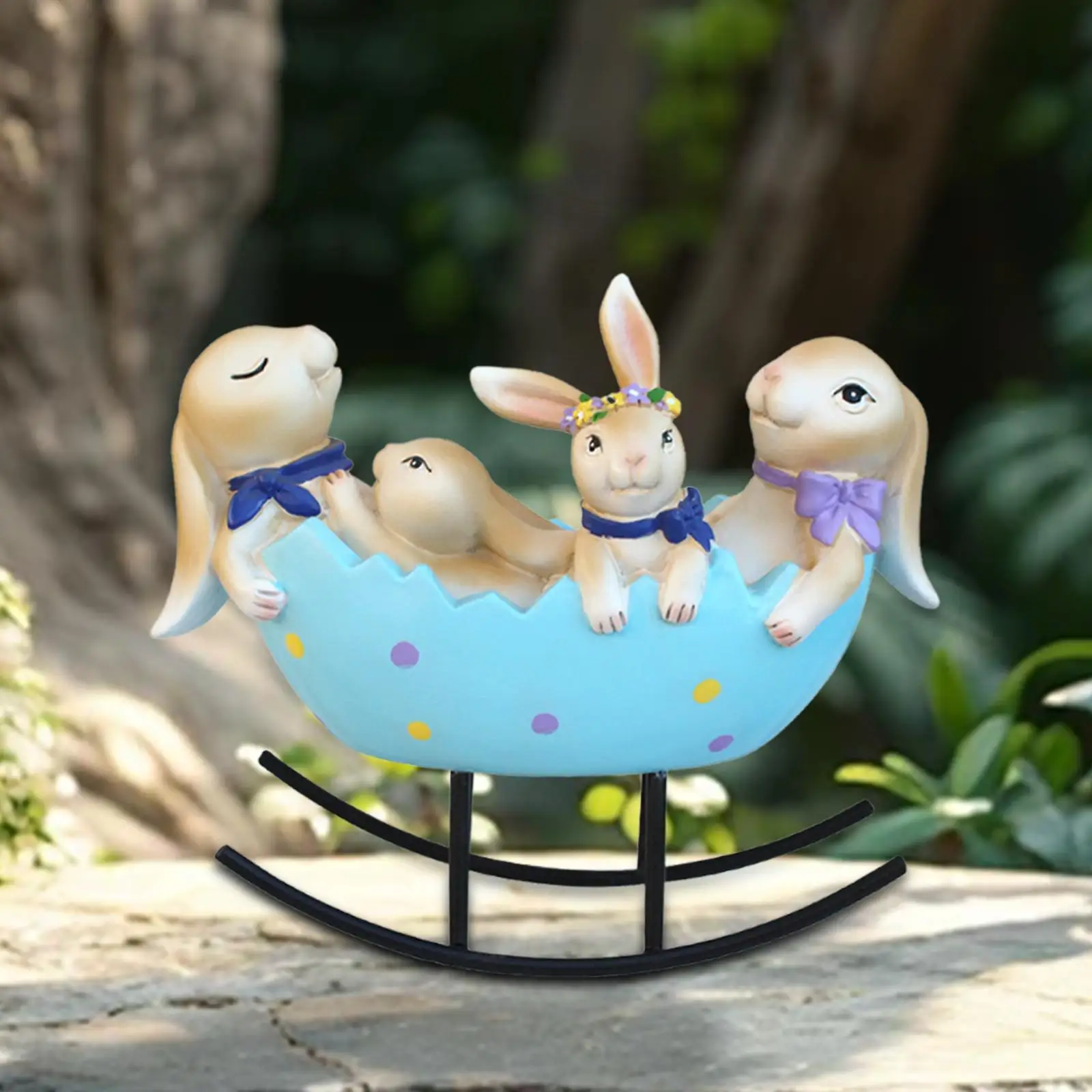 

Пасхальная фигурка кролика, декоративная скульптура животного, садовая статуэтка, украшение для газона, полки, дома, улицы, стола