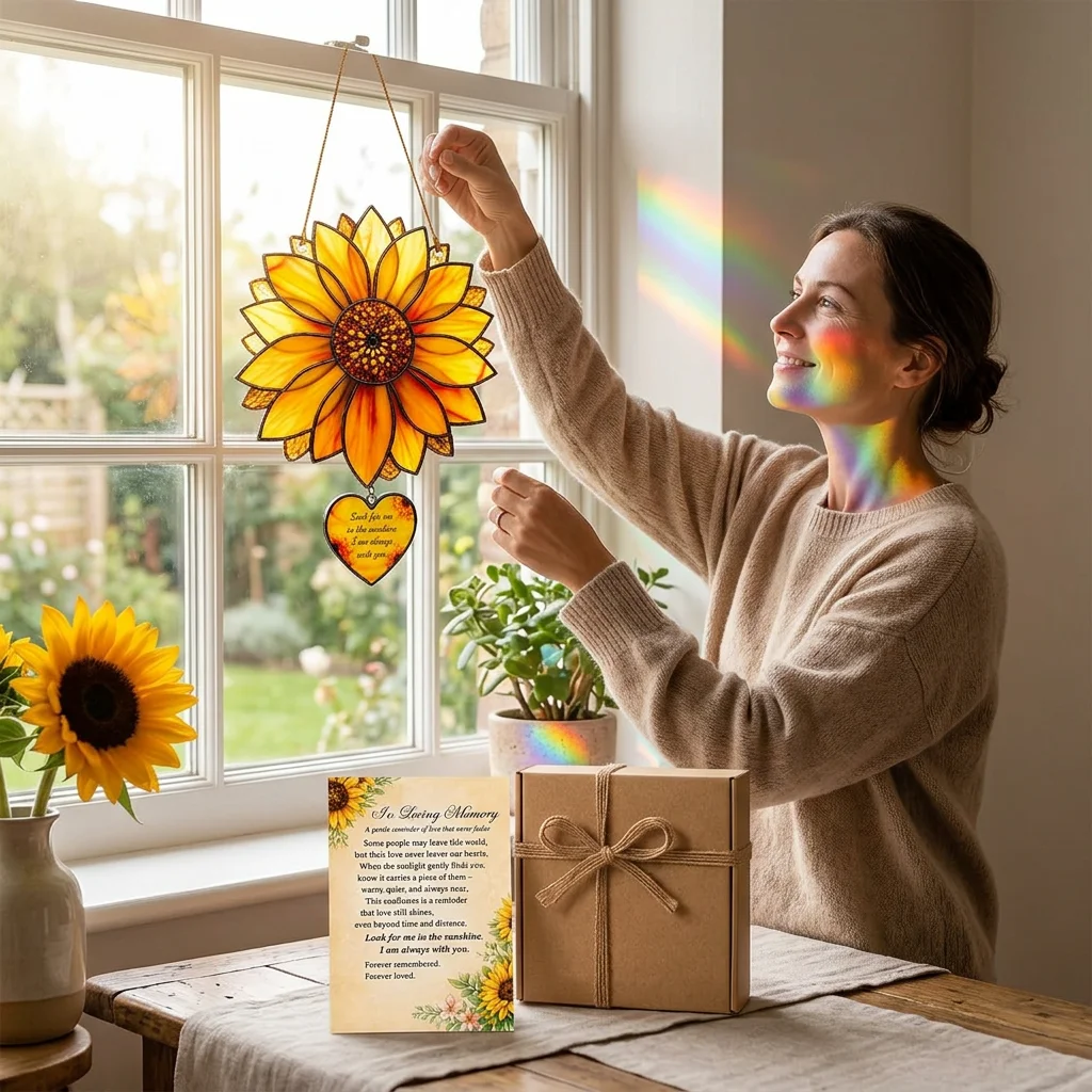 Stunning Suncatcher Window Ornament Rainbow Refraction Decor for Christmas Gifts Women's Home Art Stained Glass Hanging