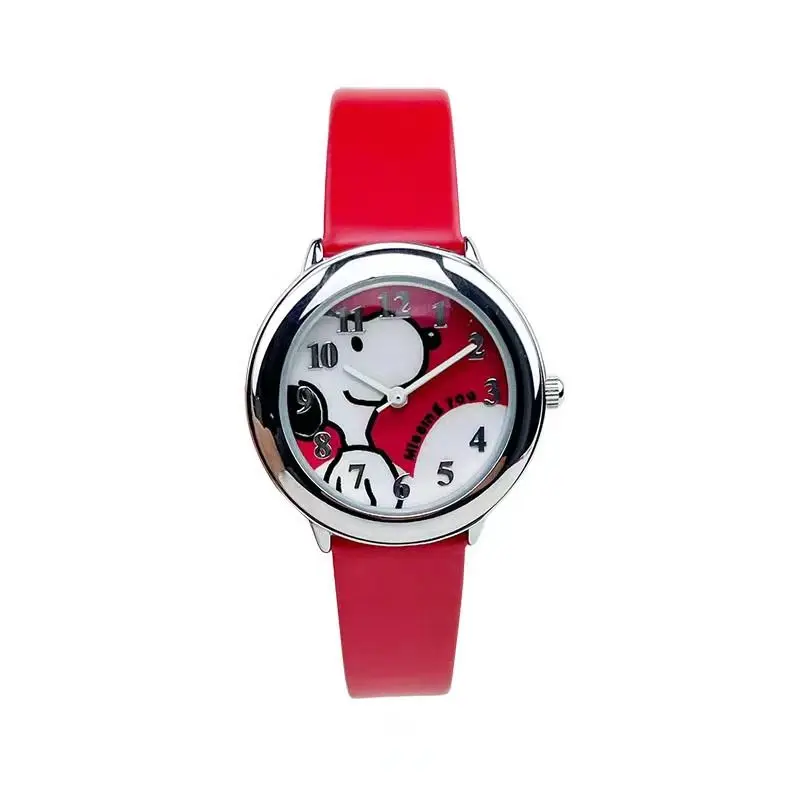 Nuovo Snoopy Kawaii carino ragazzi e ragazze orologio da cintura Anime Cartoon studente polso moda creativa orologio al quarzo periferico