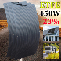 600W 450W 300W 150W ETFE Solar Panel Flexible High Efficiency 23% 12V 24V Battery Charger for Camper Boat RV Balcony Home Roof