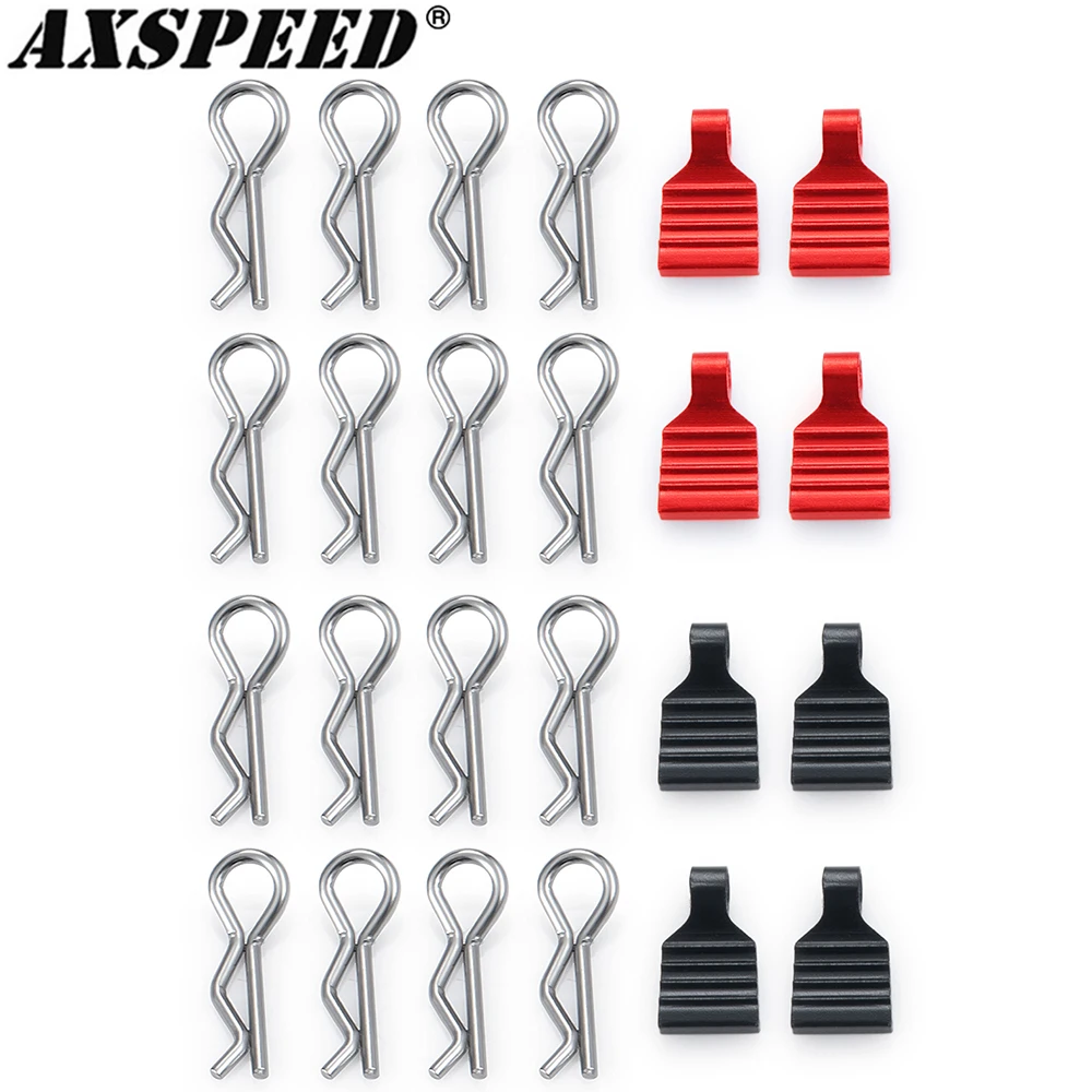 AXSPEED 4PCS R Type Car Shell Fixed Body Clip with Tab for 1/24 RC Crawler Car Axial SCX24 All Series Upgrade Parts