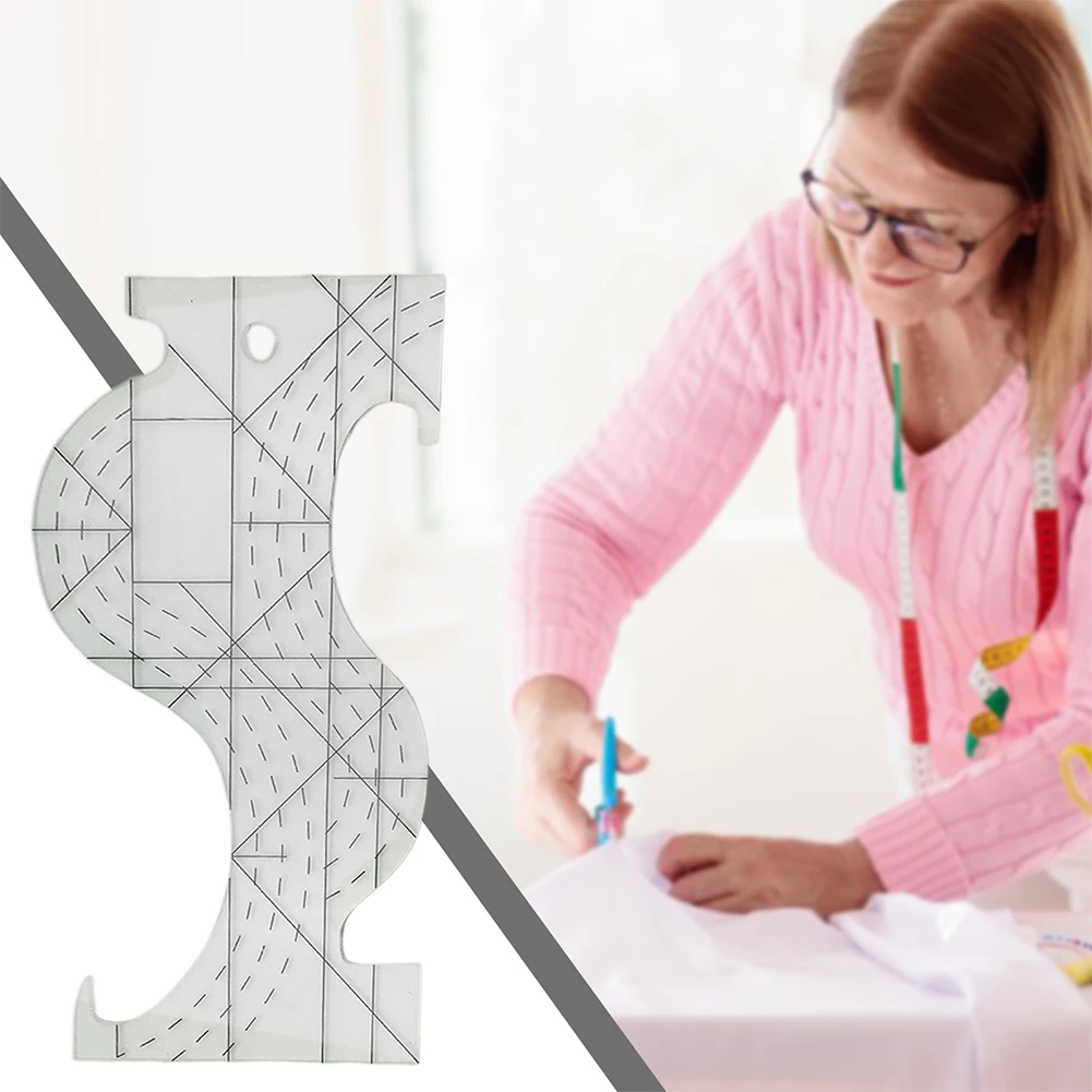 Regla de plantilla para acolchar, reglas de ropa de alineación transparente para principiantes