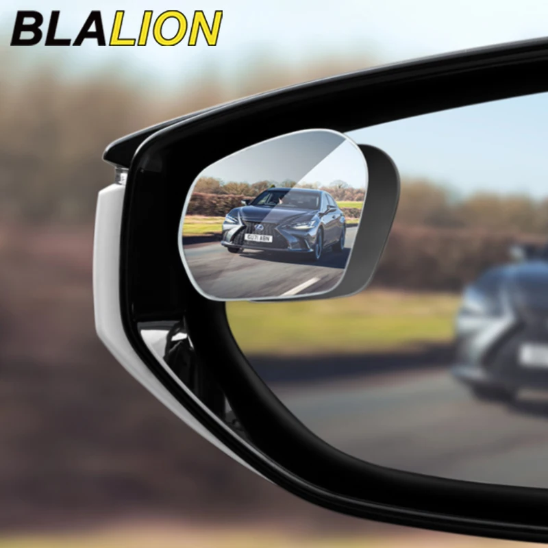 BLALION 2pcs Car Blind Spot Mirror 360° Degree Rotating Frameless Auxiliary Rearview Mirror Auto Moto Wide Angle Sector Mirrors