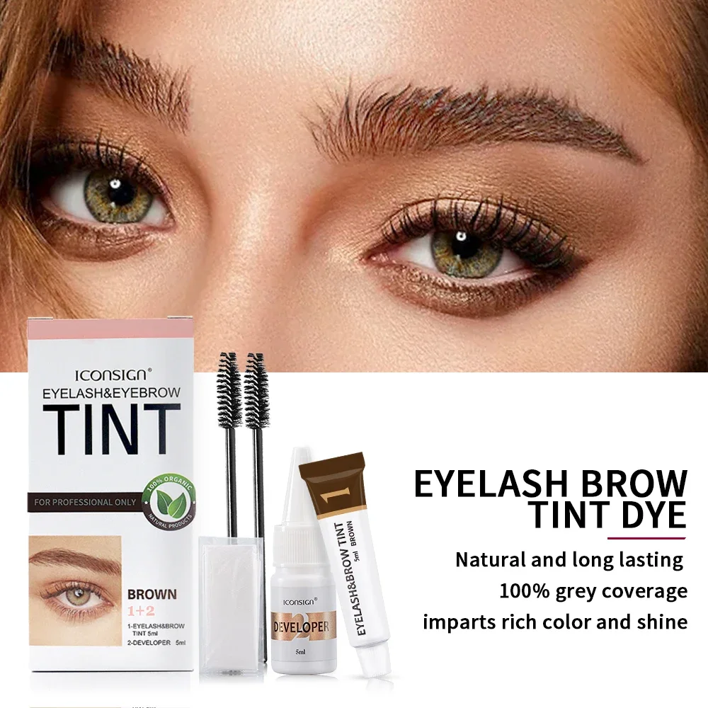 ICONSIGN Kit de matiz de sobrancelha para cílios, intensificador de sobrancelha, rímel, tatuagem, olhos, ferramentas de maquiagem