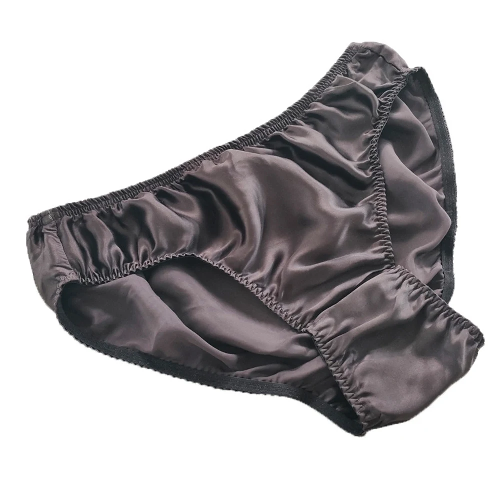 Underpants Underwear Jumpsuit Elevate Your Comfort with Men's Silk Triangle Brief Underpants Solid Color (L 2XL) - Image 3