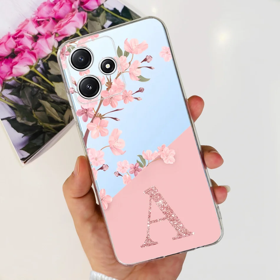 For Xiaomi Redmi 12 5G Case Redmi 12 5G Global Cute Letter Soft Silicone TPU Phone Back Cover For Redmi12 5G
