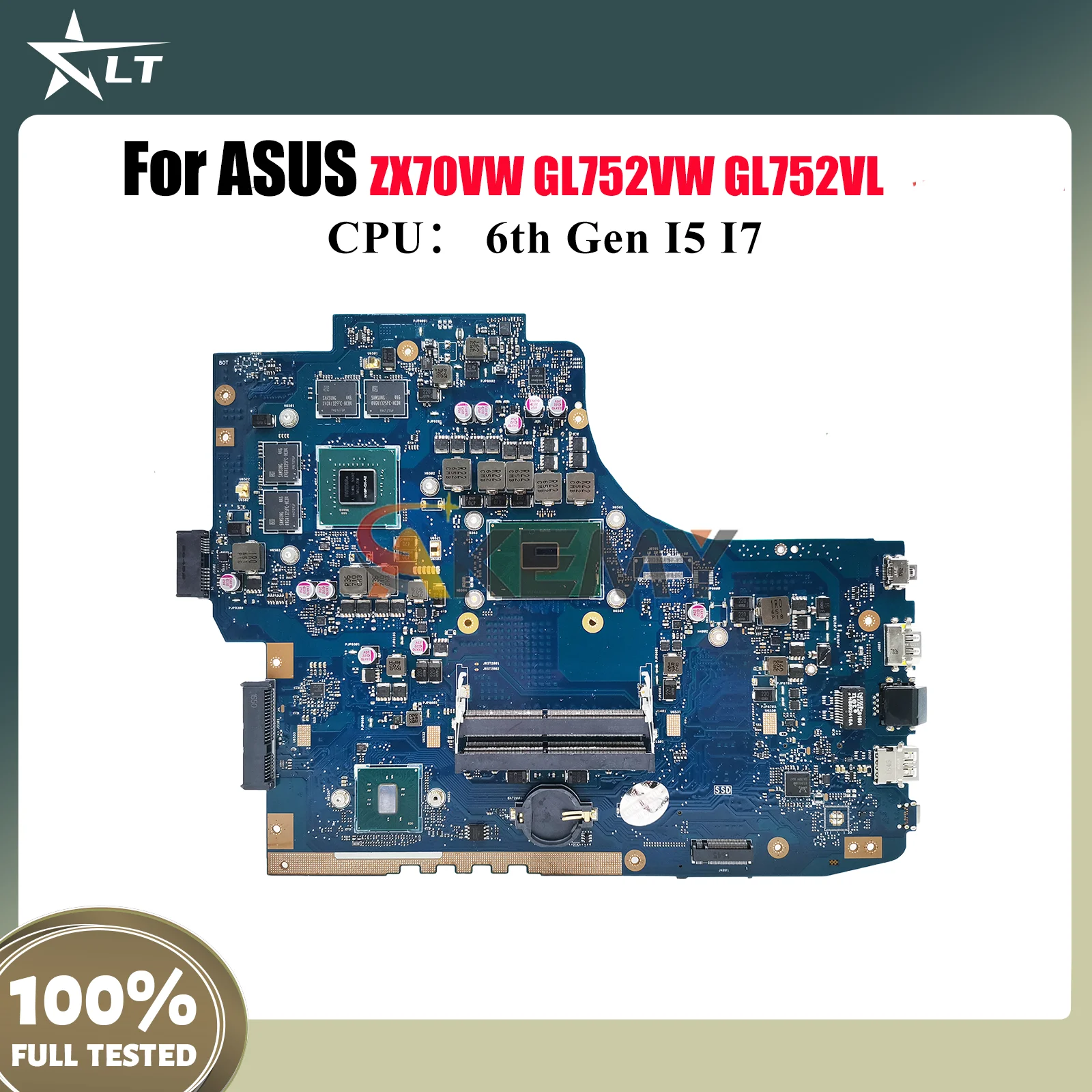 

GL752VW Материнская плата для ноутбука ASUS ROG Strix GL752V ZX70VW GL752VL GL752VW Материнская плата для ноутбука с процессором I5 I7 100% тесты OK stk