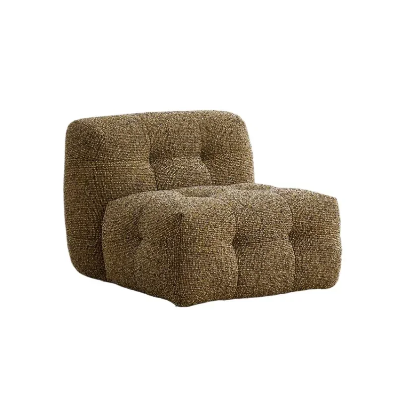 Nordic cream wind marshmallow small apartment balcony leisure lazy chair bread fabric sofa living room lamb wool