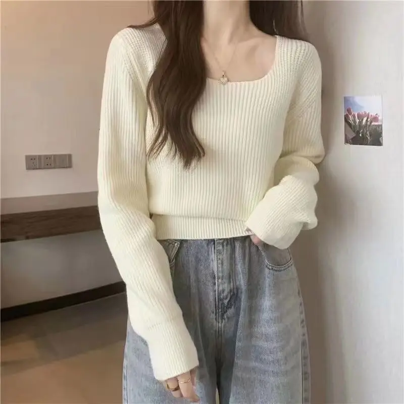 2024 Vintage Harajuku Lantern Long Sleeve Women Sweater Casual  Autumn Winter Knitwear Soft Warm Tops Chic Femme Sweater