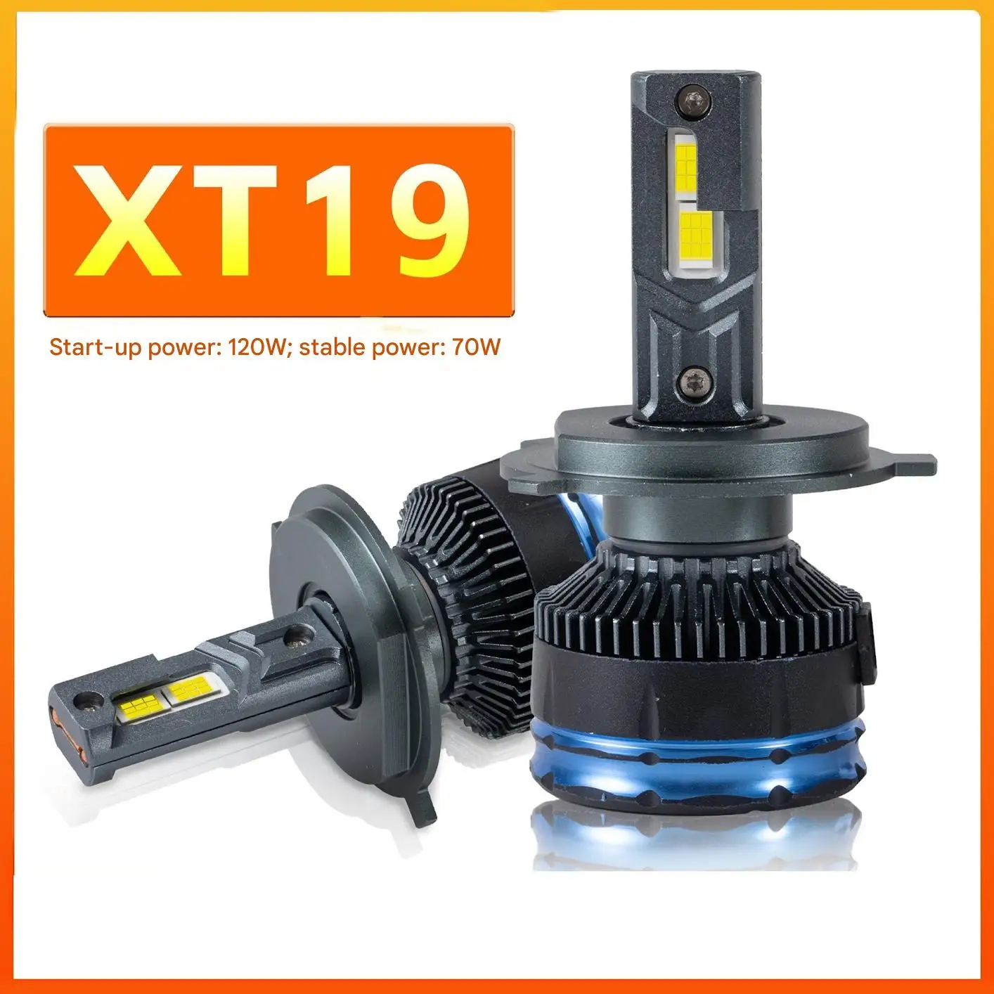 

Автомобильные светодиодные фары с двойной медной трубкой, мощные фары H7 H11 H4 9005, замена галогенных ламп, адаптивные линзы.