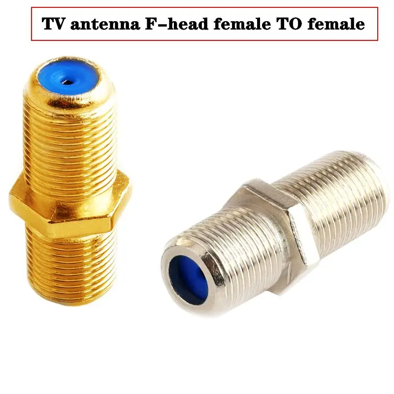 TV Antenna F-Head Blue Glue British Dual Pass F-Head F-Pillar F-Head Double Female Head Butt Joint F-Female Adapter