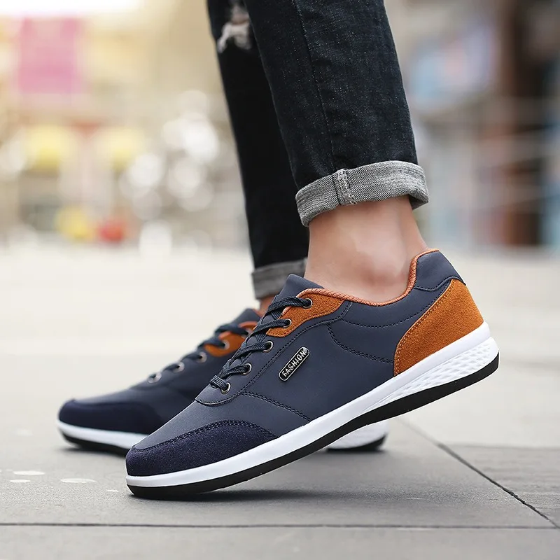 

Men Shoes Spring Autumn Waterproof Walking Sneakers Leisure Male Leather Sports Shoes Non-Slip Footwear Tennis for Men