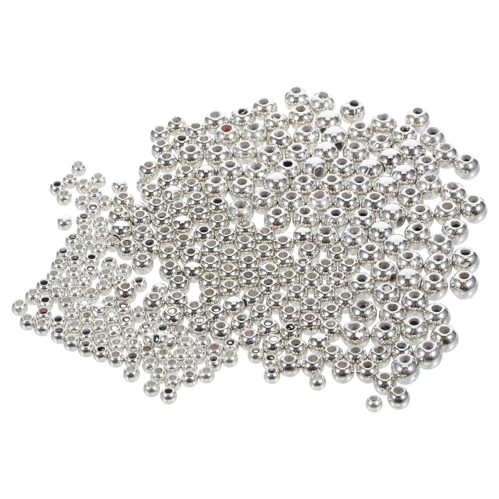 

300 Pcs Blocking Beads 3mm 4mm 5mm Silver ABS Durable Round Floats Fly Tying Fishing Accessories Practical Lure Beads