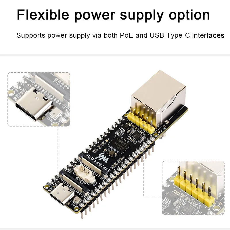 Płytka rozwojowa ESP32-P4-ETH ESP32 P4 z 32MB pamięci Nor Flash, portem Ethernet RJ45 do AI Deepseek i Raspberry Pi Pico — zdjęcie produktu 4