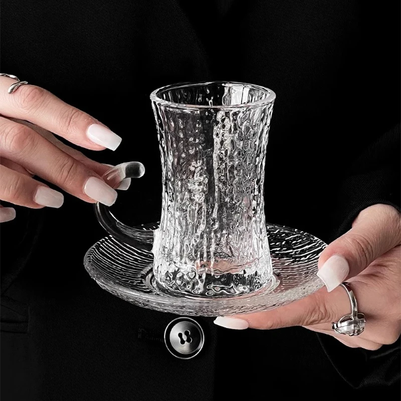 Turkish Coffee Cup And Saucer Set European Style Wine Glasses Cups Creative Coffee Cup Sets Engraved Wine Glasses Cup Cafe Tools