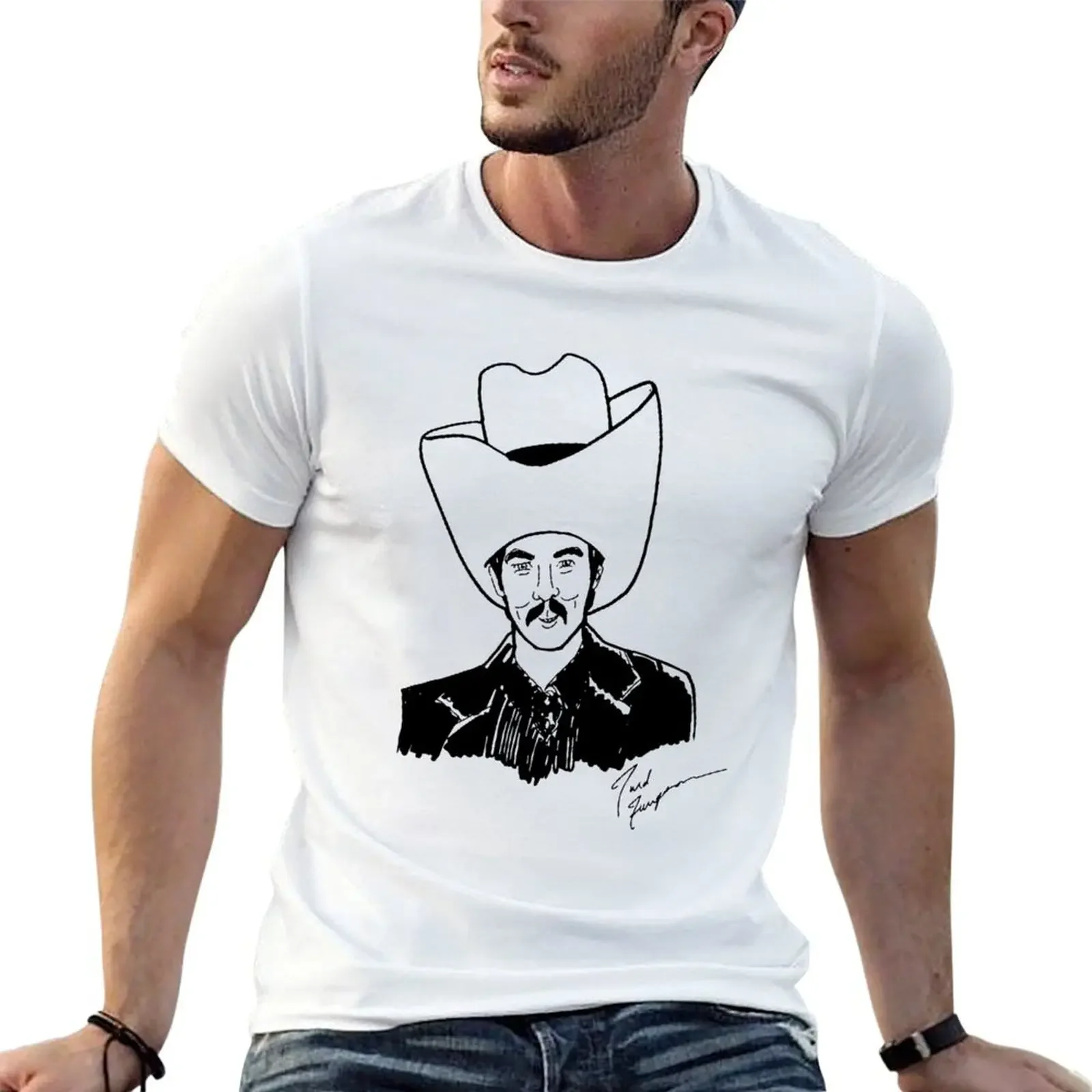 

Hansom Tees Autographed Turd Ferguson T Shirt It_s A Funny Name Big Oversized Hat Celebrity Jeopardy T-Shirt