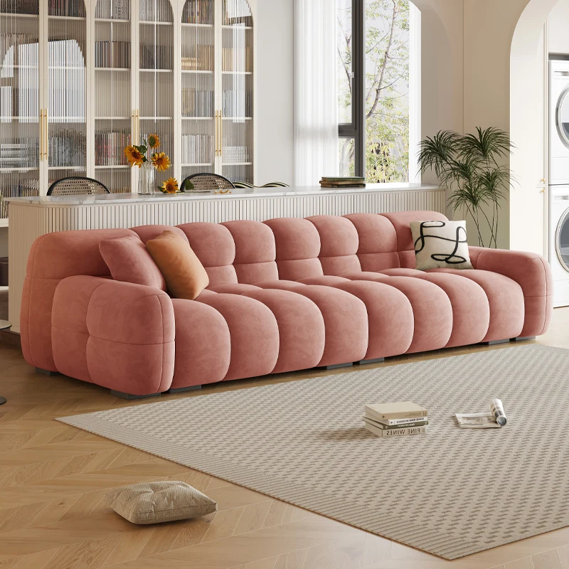 

European Light Luxury Living Room Sofa Pink Puffs Organizer Cream Designer Couch Clouds Adults Canape Salon Bedroom Furniture