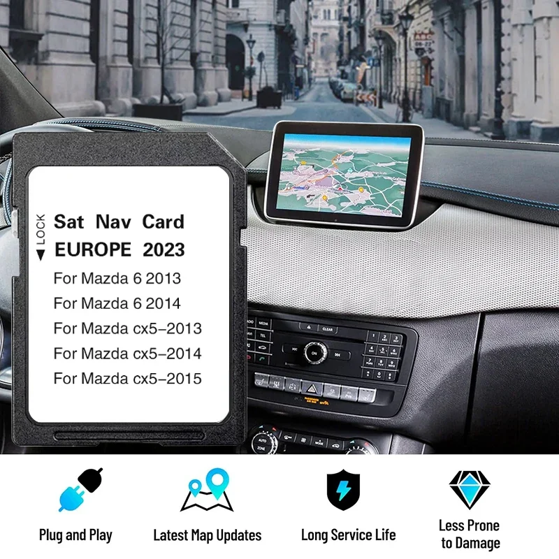 GPS SD Card for Mazda 6 CX-5 Vehicle Update EU UK Maps 2024 Version Navigation System Sat Navi Accessories