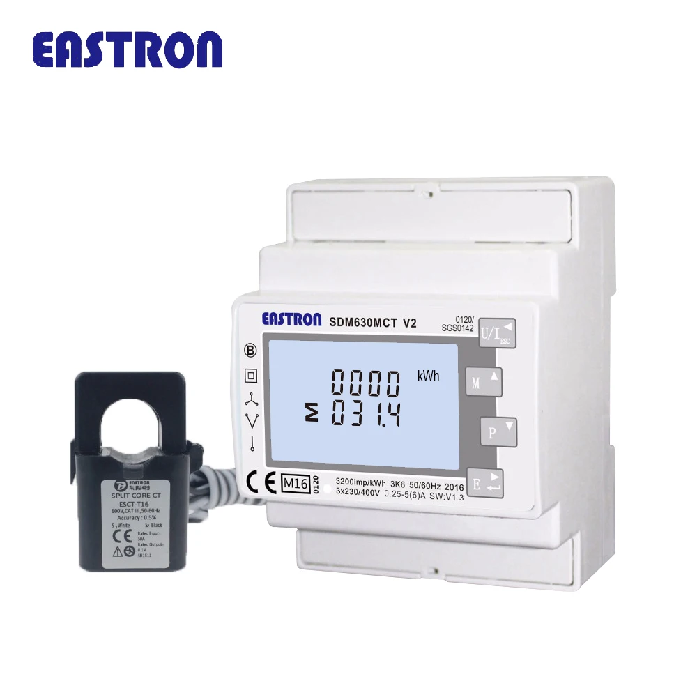 2026.78SDM630MCT EN50470-1/3 MID Approved Digital Display RS485 Modbus Energy Meter