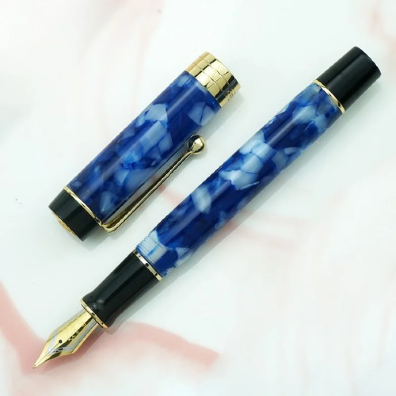 

Перьевая ручка из смолы A + Ocean Blue Jinhao 100, EF/F/M с изогнутым наконечником, подарок для письма