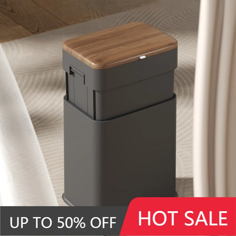Adjustable Height Trash Can With Wheel Luxury Living Room Wastebasket Minimalist Movable Litter Bins Kitchen Bathroom Dustbin