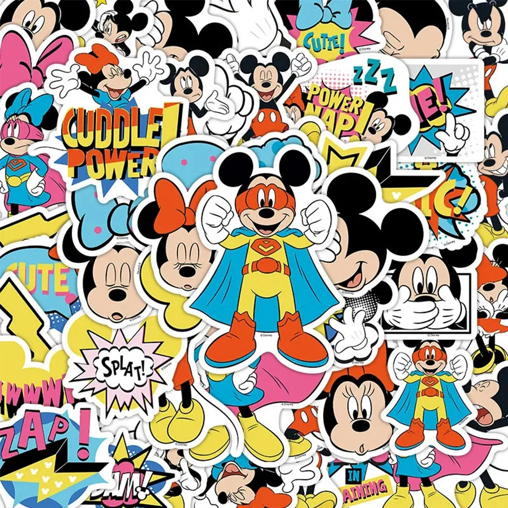 10/30/50pcs Cute Disney Cartoon Mickey Mouse Stickers Funny Anime Graffiti Decals Phone Skateboard Stationery Waterproof Sticker