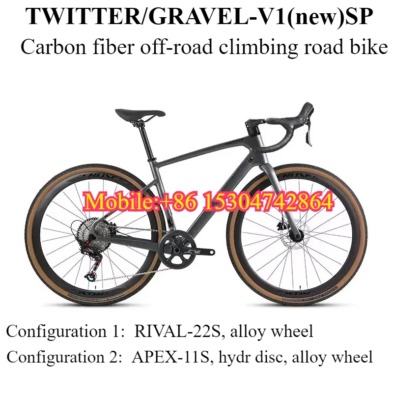 

TWITTER 2025 New GRAVE-V1 (SP) Climbing Off road Carbon Fiber Road Bicycle Hydraulic Disc Brake 700X40C Wheel family bike