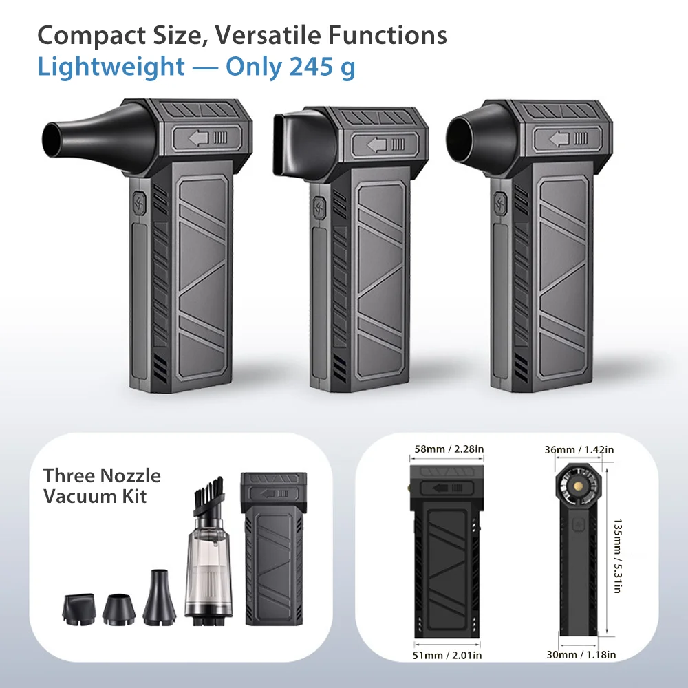 

Strong 1000000 tr/min 2-in-1 Poweful Violent Fan 4 Speed Air Blower Brushless Motor Handheld Blower Rechargeable Turbo Fan 2026