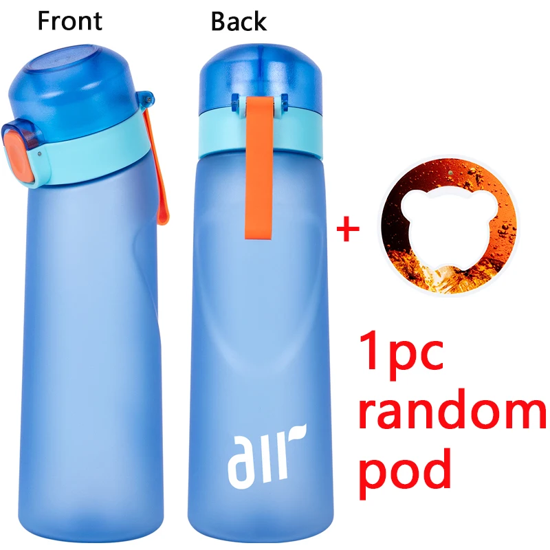 1 st Lucht Waterfles Met 1 st Willekeurige Smaak Pod Sport Mode Stro Plastic Beker Lekvrij voor Outdoor Sport Fitness