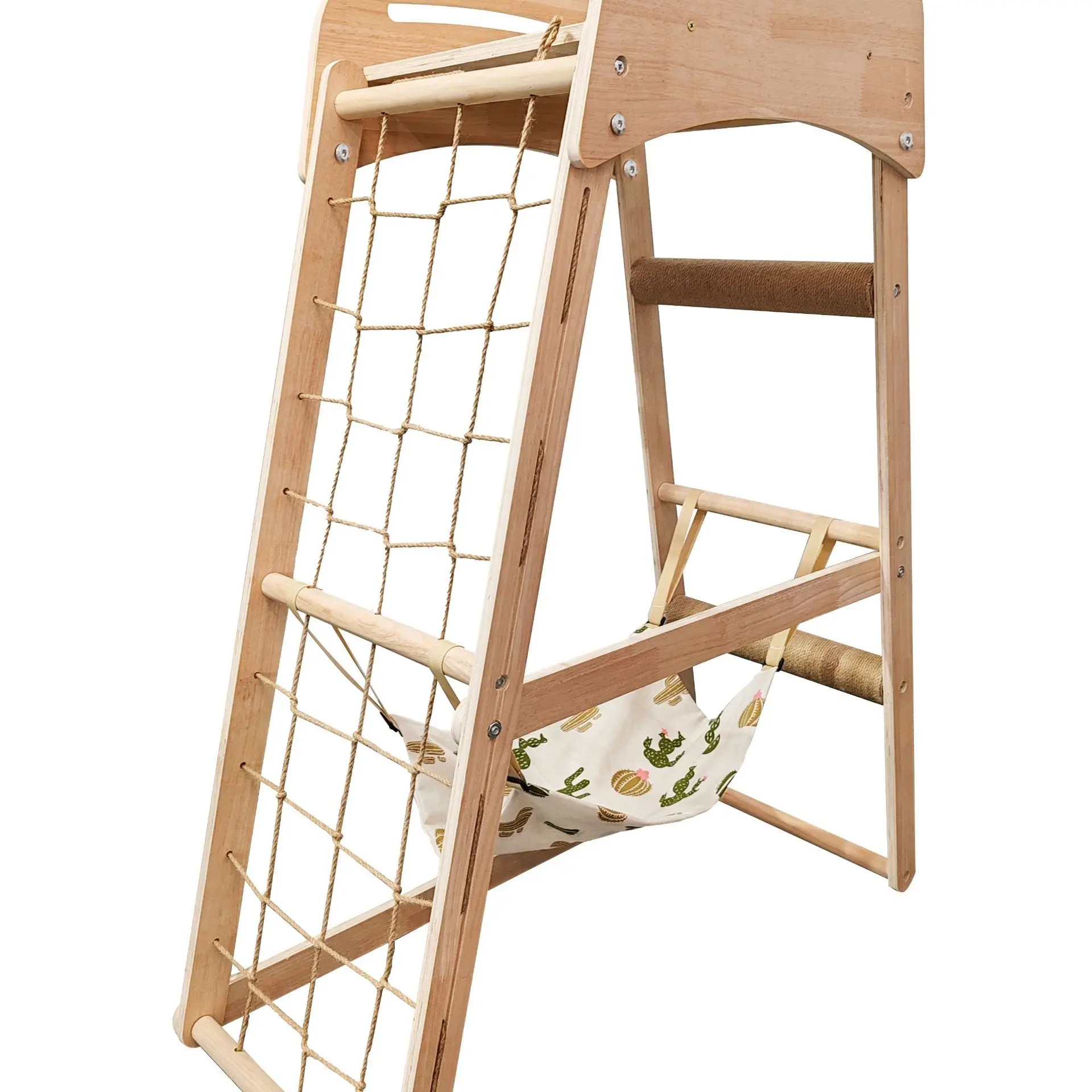 

Cat tower tree Cat Climbing Gym with Swing and Hammock Solid Wood Playground for Kittens Pet Toy Furniture