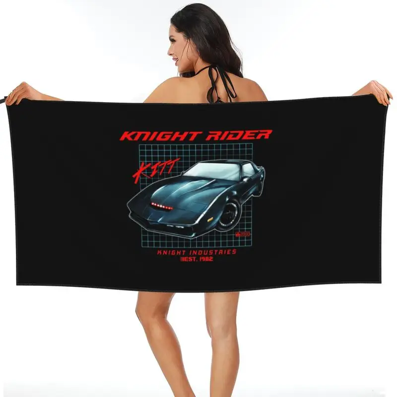 Knight Rider 1982 David Hasselhoff Knight Industries Kitt Firebird Car Quick dry Towel Smooth Lightweight For Bathroom