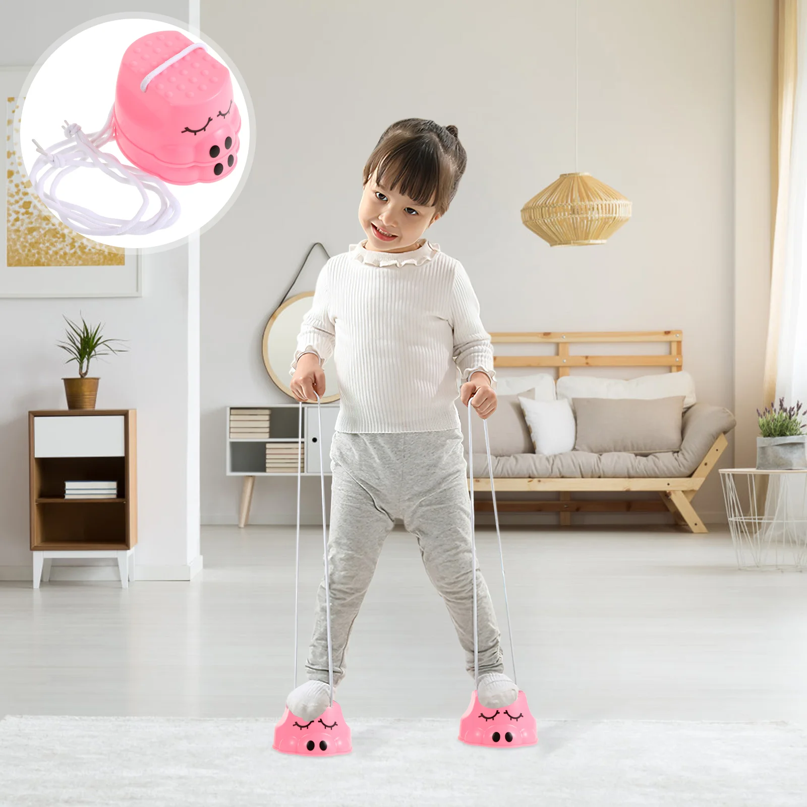 Walk on Stilts Feet Balance Coordination Stepping Sports Party Favor Game Plastic Walking Pink Kids Cups Toys Child