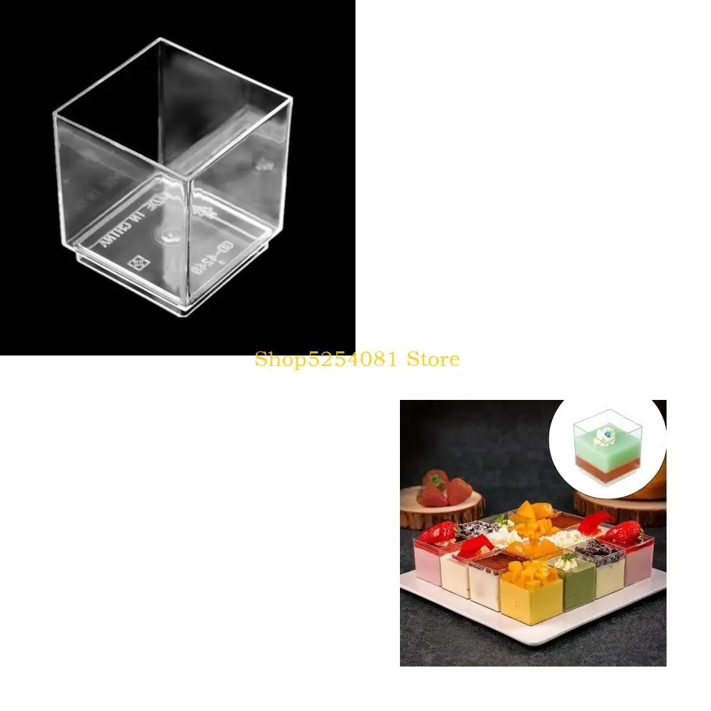 AXYC 10pcs Disposable Dessert Cups with Lid Clear Plastic Mousse Cup for Pudding Appetizer Jelly Yogurt Event Party Kitchen
