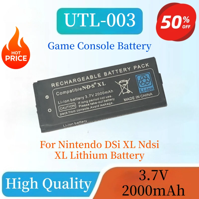 

UTL-003 UTL-001 Replacement Rechargeable Game Console Battery 3.7V 2000mAh For Nintendo DSi XL Ndsi XL High Quality Brand New
