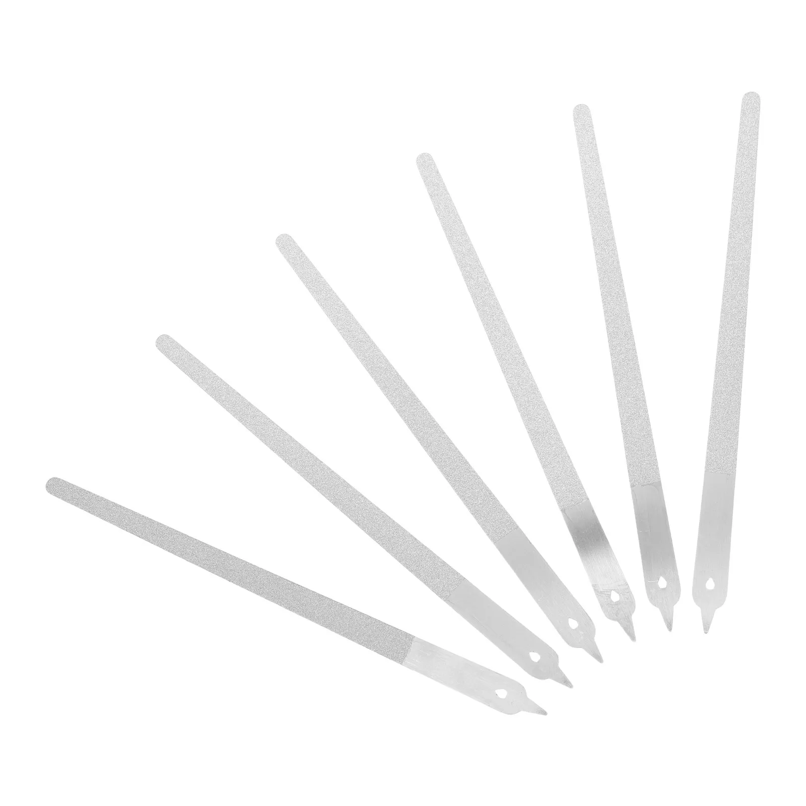 6Pcs Double-Sided Stainless Steel Nail Files Metal Fingernail Buffer Pointed Tip Heavy-Duty Nail File for Salon Pedicure Home