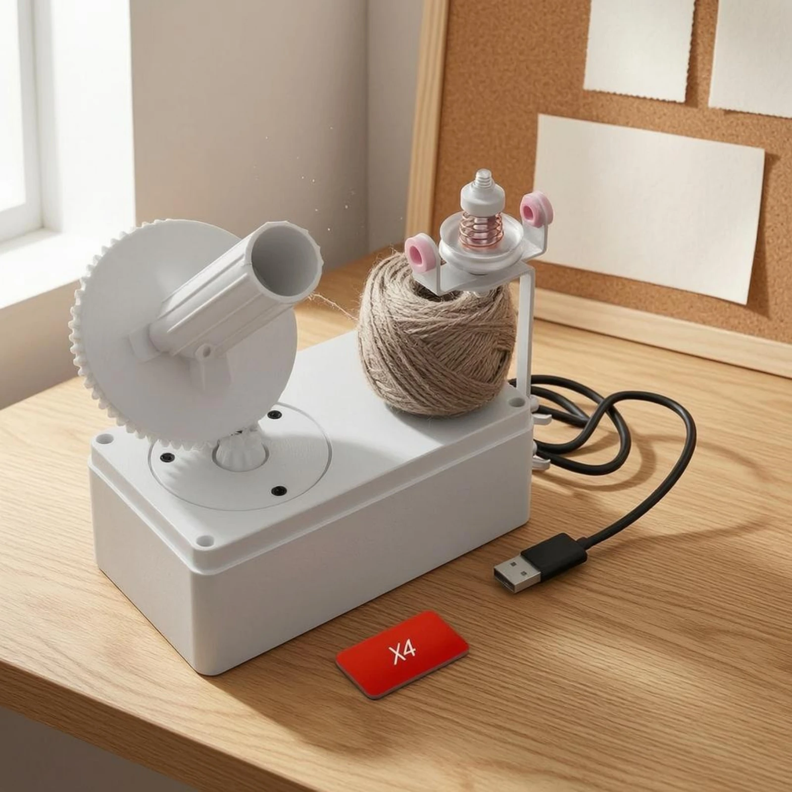 Automatic Yarn Winding Machine Coil-Driven-Loaded USB Yarn Winder Adhesive Pads Saves Time