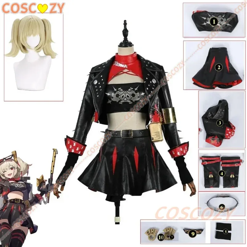

Burnice White Cosplay Costume Wig Hair Zenless Zone Zero Role Play Halloween Party Glasses Woman Comic-Con Disguise Combat Set