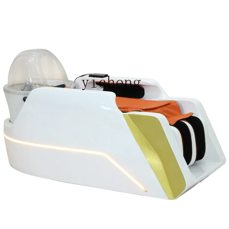 ZK Massage Shampoo Bed Mechanical Hand Rolling Massage High-Grade Luxury LED Light Ceramic Basin Fumigation Head Therapy Bed